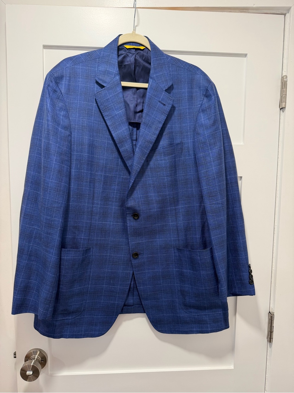 Canali Blue Plaid Sport Coat Blazer - Picture 1 of 7